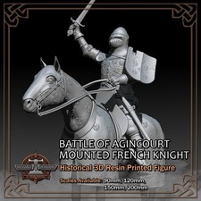 Agincourt Mounted French Knight - Scale 1/18 to 1/9 - 3D Resin Printed Figure picture