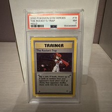 Pokemon The Rocket's Trap 19 Gym Heroes Holo PSA 7 **Small SWIRL** picture