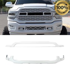 For 2019-2024 Ram 2500 3500 Bright White Front Upper+Lower Grille Molding Trim picture