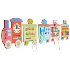 Uimoso Wall Activity Board with 18-in-1 Train Montessori Sensory Panels picture