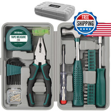 Hi-Spec Small Tool Kit Compact Set For Home And Office Diy 25-Piece Green Mini picture