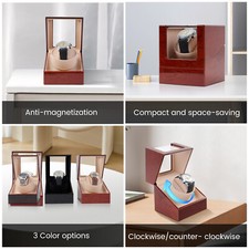 Wooden Automatic Single Watch Winder Storage Display Case Box Silent Motor New picture