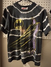 Vintage Primo Batman Tie-Dye Graphic T-Shirt Black/White Crew neck One Size picture