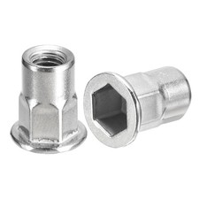 60pcs M6 Half Hex Body Rivet Nuts 304 Stainless Steel Threaded Insert Nuts picture