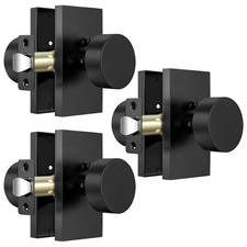 Calzibeno 3 Pack Black Privacy Door Knob for Bedroom Bathroom picture