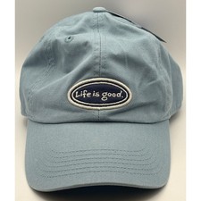 Life is Good Chill Cap Smoky Blue Vintage Oval Logo Cotton Adjustable Hat NWT picture
