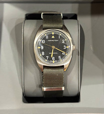 Hamilton Khaki Pilot Pioneer Manual Men's Black Dial Gray NATO Strap w/Box picture