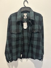 Woolrich Archive Oxbow Buffalo Overshirt Men’s XL Flannel Plaid Green Black New picture