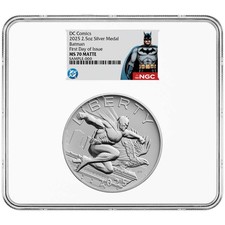 2025 Batman DC Comics 2.5 oz Silver Medal NGC MS70 FDI Batman Label picture