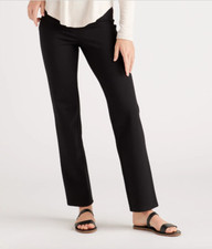 Quince Black Ponte Pants - Straight Leg - Faux Pockets - M - Regular - 30