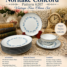 Noritake Concord 6207 Fine China Floral Dinner Set Cup Saucer Bread Plate picture