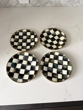 Mackenzie Childs Courtly Check Appetizer Plates, Set Of 4 🖤 picture