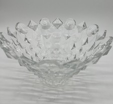  Vintage Studio Nova Counterpoint Geometric Clear Crystal Centerpiece Bowl 11.5