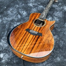 All Koa Wood 41 Inch Cutaway PS14 Acoustic Guitar Abalone Ebony Fingerboard picture