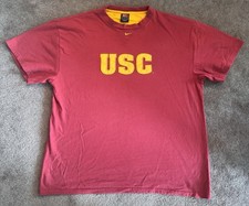 VTG Nike Team USC Trojans T-shirt Sz L Cardinal Gold Embroidered Swoosh picture