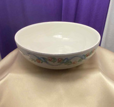 Nice Vintage Hall's Rose Blue Ribbon Garland Serving Bowl 9
