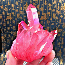 Pink Angel Aura Quartz Cluster - Chakra Healing Crystal for Positive Home Decor picture