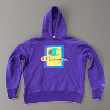 VTG Champion Sweatshirt Men's Large Reverse Weave Hoodie Pastel Y2k Grunge Thick picture