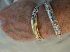 Brighton Two Tone Bangle Bracelets (Set of 2). Good Condition Pre-Owned picture