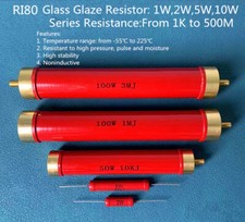 1Pc RI80 High Voltage Glass Glaze Resistors 1W,2W,5W,10W, Series: 1K to 500M OHM picture
