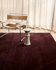 Hand-Tufted Burgundy Wool Area Rug: Modern Wine  Area Rug Handmade Carpet picture