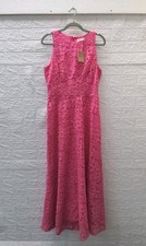 New Boden Silvia Boned Bodice Maxi Dress Pink Punch Lace Sz 8R picture