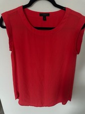 J.Crew Red Silk Cap Sleeve Crepe Shell Top Blouse Size 00 picture