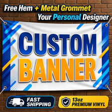 Custom Vinyl Banner Outdoor Waterproof UV Resistant 13oz Heavy Duty Fast Ship picture