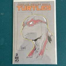 TMNT #2 Gray Blank Michelangelo Sketch by Eddie Nunez SIGNED w/COA picture