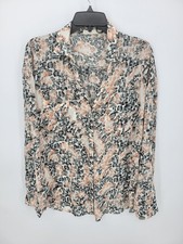 Entro Anthropologie Top Womens Medium Abstract Animal Print Long Sleeve Blouse picture