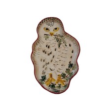 Anthropologie Nathalie Lete Owl-Shaped Ceramic Platter Microwave/Dishwasher Safe picture