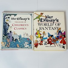 Vintage Walt Disney 2 Book Lot World of Fantasy Treasury of Children’s Classics picture