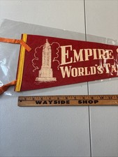 VINTAGE EMPIRE STATE WORLD'S TALLEST BLDG NYC Felt PENNANT 24