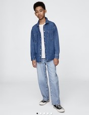 NWT GAP Kids BOYS UltraSoft Pull-On Baggy Jeans Light Wash L 10 picture