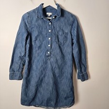 J. Crew Women's Size 4 Chambray Denim 3/4 Sleeve Mini Shirt Dress Tunic picture