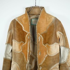 Char 1970s Mexican Leather Patchwork Jacket L Vintage Hippie Boho Style from JP picture