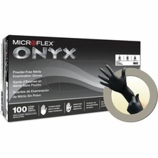 Microflex N643 Onyx Large Disposable Nitrile Black Medical/Exam Gloves - 1,000pk picture