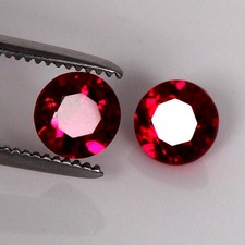 2.00 Ct Approx. Natural Round Mozambique Red Ruby Matching Pair Loose Gemstone picture
