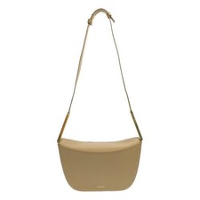 Demellier Box Shoulder Bag Purse Leather in Beige USED Good Condition From Japan picture