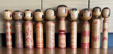 Traditional Kokeshi Set of 10 Various Styles 29.5-32.5cm Naruko Zao Tsuchiyu picture