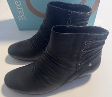Black Ankle Boots Womens 7.5 Baretraps Zipper Peanut picture