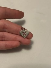 Vtg Sterling Silver Necklace Bracelet Charm Heart Cutout X Initial picture