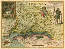 John Smiths Map of Virginia 1627 Vintage Style Illustrated Map - 24x32 picture