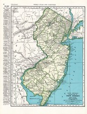 1945 Vintage NEW JERSEY State Map Atlas Map of New Jersey Wall Decor 3226 picture