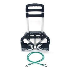 Portable Collapsible Aluminum Luggage Trolley Hand Truck - 170lbs Capacity Black picture