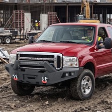 For 2005-2007 Ford F-250 F-350 F-450 Steel Front Bumper W/Winch Plate LED Lights picture