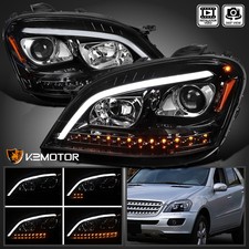 Fits 2006-2008 Mercedes Benz W164 ML350 Jet Black Projector Headlight LED Signal picture
