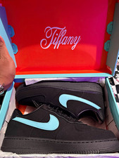 Nike Air Force 1 Low Top Lace-Up Sneakers Black Blue Tiffany & Co. picture
