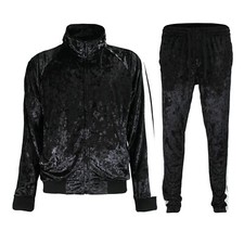 Men's Velvet Velour Tracksuit Set Jogging Jacket and Sweatpants S~5XL   ST851EY  picture