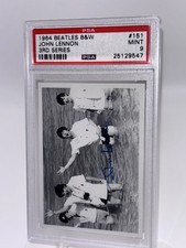 Topps 1964 THE BEATLES Card #151 3rd Series B&W John Lennon PSA 9 picture